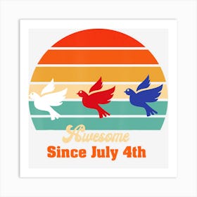 A Flock Of Birds Vintage4th Of July Art Print