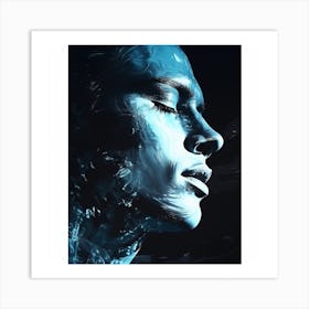 Blue Face Art Print