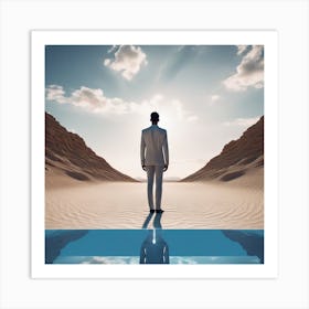 Man Standing In The Desert 26 Art Print