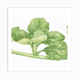 Kale Leaf Macro Art Print