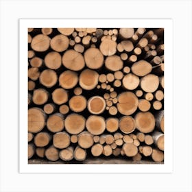 Stacked Logs Art Print