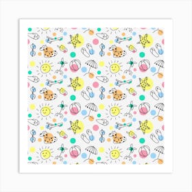 Summer Pattern Design Colorful Art Print