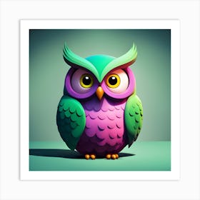 Colorful Owl 4 Art Print