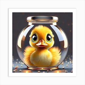 Duck In A Glass Jar Art Print