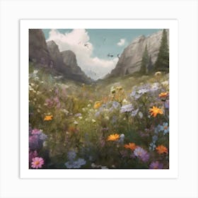 Wildflowers In The Mountains Art Print