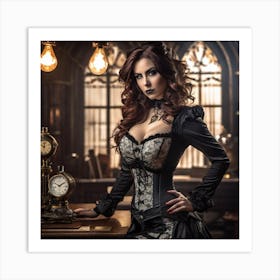 Steampunk Woman Art Print