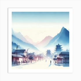 Asian Village 3 Art Print