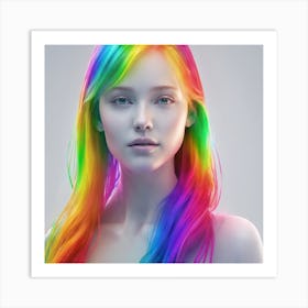 Rainbow Haired Girl 1 Art Print