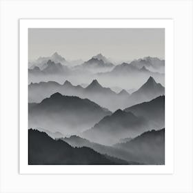 Mountains In The Mist 1 Art Print