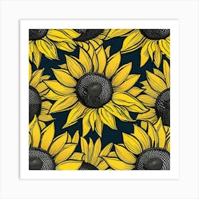 Sunflower patterns Art Print