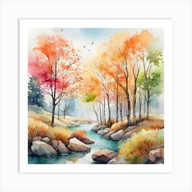 Autumn River Art Print