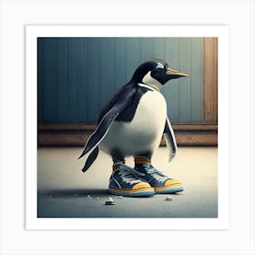 Penguin In Sneakers 1 Art Print