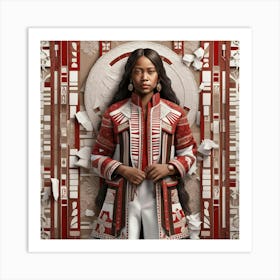 Woman In A Red Coat Art Print