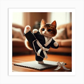 Karate Cat 2 Art Print