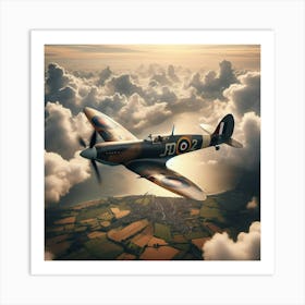 Spitfire In Flight 1 Art Print