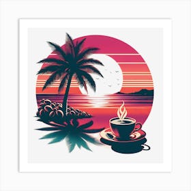 Coffee And Sunset Art Print