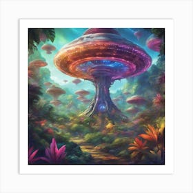 Imagination, Trippy, Synesthesia, Ultraneonenergypunk, Unique Alien Creatures With Faces That Looks (15) Art Print