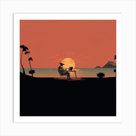 Sunset At The Beach 2 Art Print