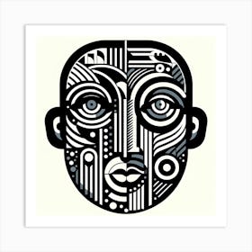 Abstract Man's Face Art Print