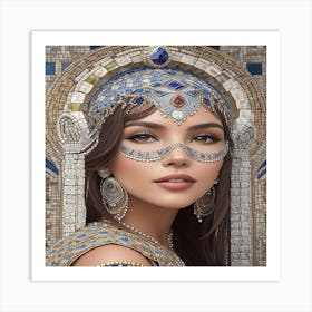 Beautiful Mosaic Lady, beauty and art 01 Art Print