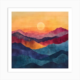 Sunset In The Mountains 2 Art Print