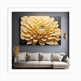 Large yellow dahlia flower 1 Art Print