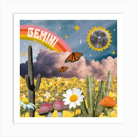 Gemini Collage Art Print