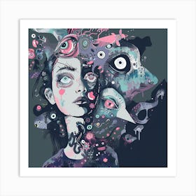 Psychedelic Girl 3 Art Print