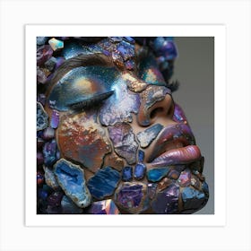 Woman'S Face Covered In Stones Art Print