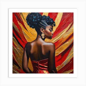 Woman In A Red Dress 1 Art Print