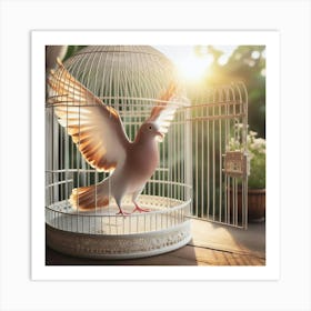 Dove In A Cage 1 Art Print