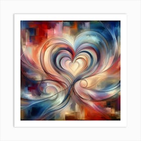 Abstract Heart Painting Art Print