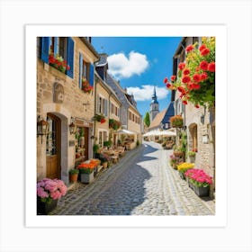 Cobblestone Street In France 13 Art Print