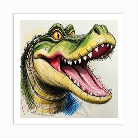 Alligator Head Art Print