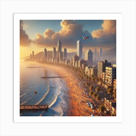 Sunset On The Beach Art Print