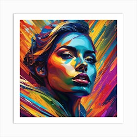 Colorful Portrait Of A Woman Art Print