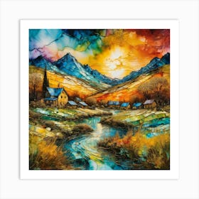 Scottish Village Art Print