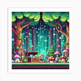 8-bit enchanted forest 2 Art Print