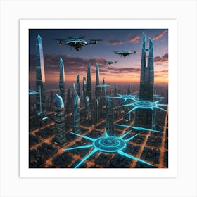 Futuristic Cityscape 5 Art Print