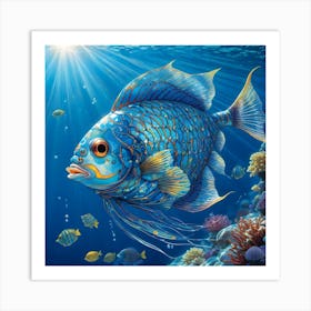 Blue Fish Art Print