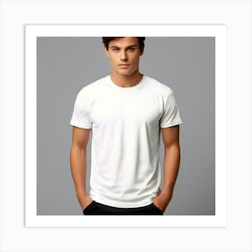 Mock Up Tshirt Blank Plain Cotton Unprinted Simple Minimalist Canvas Customizable Basic (13) Art Print