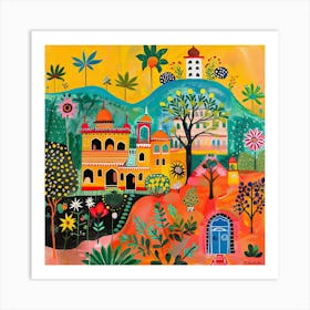 Kids Travel Illustration India 2 Art Print