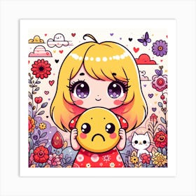 Emoji Girl 1 Art Print