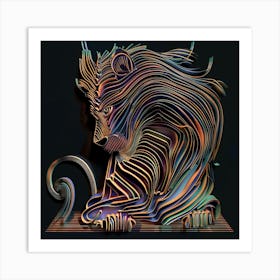 Lion Art Print, Metal Art, Wildlife Art Print