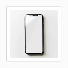 White Iphone X On White Background Art Print