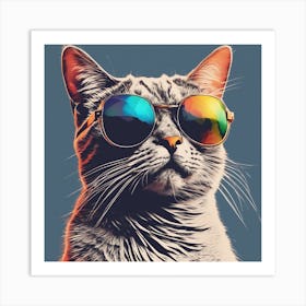 Cat In Sunglasses Art Print