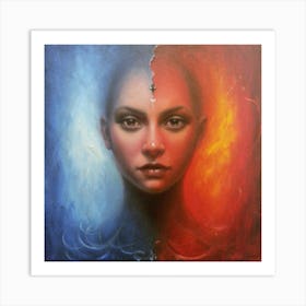 Woman With Two Faces Art Print