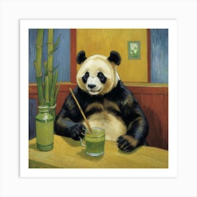 Paws and Claws: Happy Hour Gone Wild Panda At The Bar Art Print