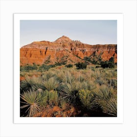 Red Rock Mountains Square Art Print