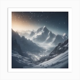 Snowy Mountains 6 Art Print